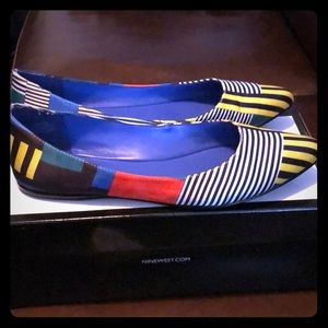 Nine West Multi Color Stripe Flats